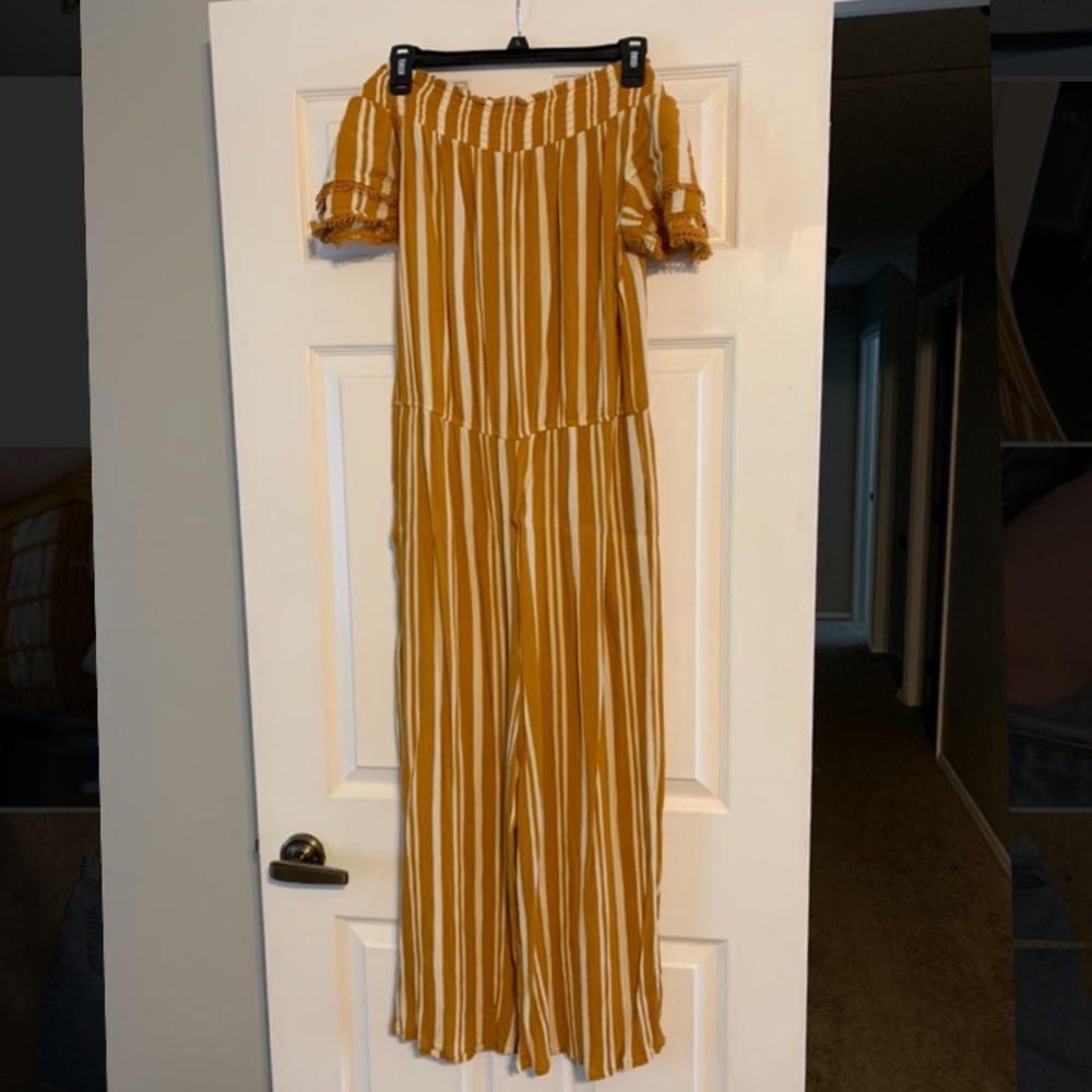 Yellow Striped Jumpsuit